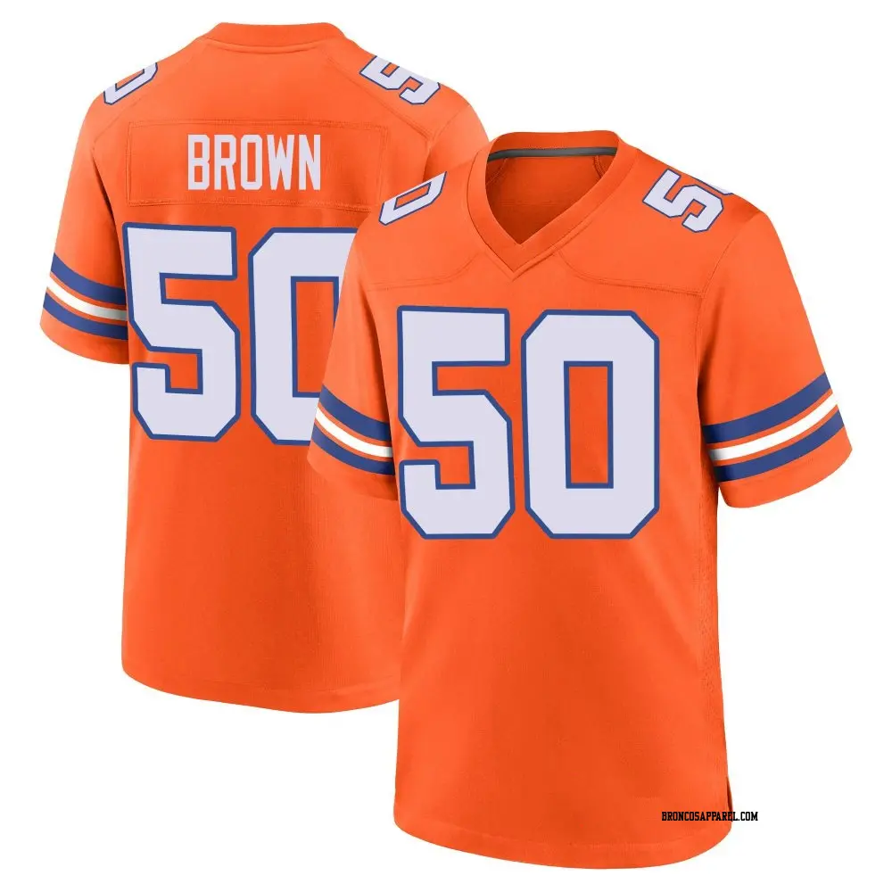 Game Orange Men's JB Brown Denver Broncos Alternate Mile High Collection 1977 Throwback Jersey