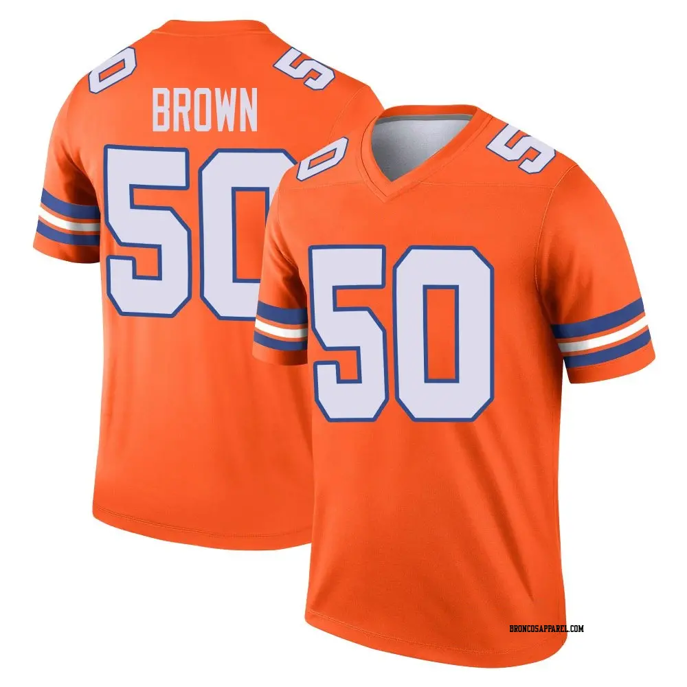 Legend Orange Youth JB Brown Denver Broncos Alternate Mile High Collection 1977 Throwback Jersey